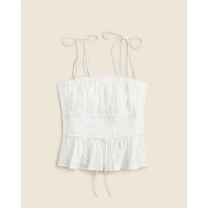 J.Crew Clio Textured Gauze Tie Strap Top White XXL Boho Coastal Minimal